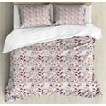 thumbnail image 1 of Ambesonne Botanical Duvet Cover Sets, Pastel Floral Composition, 2-King, Eggshell Multicolor, 1 of 7