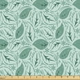 thumbnail image 1 of Ambesonne Botanical Fabric by the Yard Upholstery, Autumn Fallen Leaves Art, 1 Yard, Almond Green Laurel Green, 1 of 1