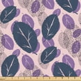 thumbnail image 1 of Ambesonne Botanical Fabric by the Yard, Leaves Dots Retro Garden, 3 Yards, Dark Slate Blue and Violet, 1 of 5