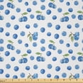 thumbnail image 1 of Ambesonne Botanical Fabric by the Yard Microfiber, Berries and Leaves Plot, 3 Yards, Azure Blue and Peacock Green, 1 of 1