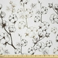 thumbnail image 1 of Ambesonne Botanical Fabric by the Yard Microfiber, Fluffy Plant Outlines Art, 2 Yards, Dark Brown and Pale Brown, 1 of 4