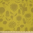 thumbnail image 1 of Ambesonne Botanical Fabric by the Yard Microfiber, Retro Style Garden, 5 Yards, Khaki Yellow, 1 of 2