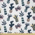thumbnail image 1 of Ambesonne Botanical Fabric by the Yard Microfiber, Vintage Boho Art Foliage, 3 Yards, White Pale Seafoam and Ecru, 1 of 2