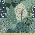 thumbnail image 1 of Ambesonne Botanical Fabric by the Yard Upholstery, Doodle Style Cartoon Tree, 5 Yards, Multicolor, 1 of 5