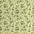 thumbnail image 1 of Ambesonne Botanical Fabric by the Yard Upholstery, Engraved Style Olive Leaf, 10 Yards, Pastel Green Army Green, 1 of 4