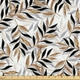 thumbnail image 1 of Ambesonne Botanical Fabric by the Yard Upholstery, Gold Leaves Tropical Art, 1 Yard, Pale Brown and Charcoal Grey, 1 of 1