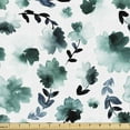 thumbnail image 1 of Ambesonne Botanical Fabric by the Yard Upholstery, Retro Flower Leaf Design, 10 Yards, Dark Teal Slate Blue, 1 of 5