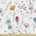 thumbnail image 1 of Ambesonne Botanical Fabric by the Yard Upholstery, Spring Delicate Flowers, 1 Yard, Multicolour, 1 of 5