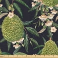 thumbnail image 1 of Ambesonne Botanical Fabric by the Yard Upholstery, Vintage Fruit Branches, 2 Yards, Green Dark Blue and Peach, 1 of 1