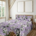thumbnail image 1 of Ambesonne Botanical Fitted & Flat Sheet with Sham 3 Pcs Set, Spring Eucalyptus Leaf, Twin, Olive Green Coconut Lilac, 1 of 1