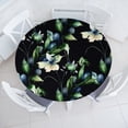 thumbnail image 1 of Ambesonne Botanical Fitted Round Tablecloth, Blooming Wild Art Flowers, 56"- 60" Diameter, Slate Blue Green and Black, 1 of 5