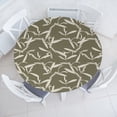 thumbnail image 1 of Ambesonne Botanical Fitted Round Tablecloth, Monochrome Leaves Retro, 40"- 44" Diameter, Dark Cocoa and Grey Yellow, 1 of 1