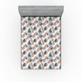 thumbnail image 1 of Ambesonne Botanical Fitted Sheet, Art Exotic Leafy Pattern, King Size, Ivory Fern Green Blush, 1 of 1