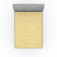 thumbnail image 1 of Ambesonne Botanical Fitted Sheet, Overlapped Leaves Plot, King Size, Pastel Brown Pale Green, 1 of 5