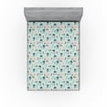thumbnail image 1 of Ambesonne Botanical Fitted Sheet, Pastel Flowers Spring Art, King Size, Pale Blue and Rose, 1 of 5