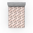 thumbnail image 1 of Ambesonne Botanical Fitted Sheet, Soft Exotic Jungle Leaves, King Size, Blush Slate Blue, 1 of 5