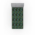 thumbnail image 1 of Ambesonne Botanical Fitted Sheet, Wild Leaves Tropical Art, Twin Size, Green Teal and Dark Grey, 1 of 5