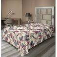 thumbnail image 1 of Ambesonne Botanical Flat Bedding Sheet Soft Top Sheet, Leaves Autumn Simplified, Twin, Blue Grey Maroon, 1 of 1