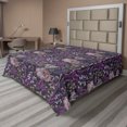 thumbnail image 1 of Ambesonne Botanical Flat Bedding Sheet Soft Top Sheet, Magnolia Fern Eucalyptus, California King, Dark Magenta Pale Mauve, 1 of 1