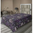 thumbnail image 1 of Ambesonne Botanical Flat Bedding Sheet Soft Top Sheet, Magnolia Fern Eucalyptus, Twin XL, Dark Magenta Pale Mauve, 1 of 1