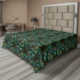 thumbnail image 1 of Ambesonne Botanical Flat Bedding Sheet Soft Top Sheet, Wild Leaves Tropical Art, King, Green Teal and Dark Grey, 1 of 1
