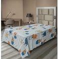 thumbnail image 1 of Ambesonne Botanical Flat Sheet, Colorful Plants in Pots, Twin Size, Pale Taupe Multicolor, 1 of 1
