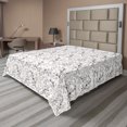 thumbnail image 1 of Ambesonne Botanical Flat Sheet, Fluffy Plant Outlines Art, Full Size, Dark Brown and Pale Brown, 1 of 1