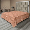 thumbnail image 1 of Ambesonne Botanical Flat Sheet, Plants Herbs and Flowers, Queen Size, Salmon Dark Brown, 1 of 1