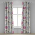 thumbnail image 1 of Ambesonne Botanical Grommet Curtain, Flowers Garden Retro Art, 50"x72", Pale Pink Pale Grey, 1 of 5