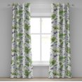 thumbnail image 1 of Ambesonne Botanical Grommet Curtain, Forest Pattern Leaves Art, 50"x72", Fern Green Lavender White, 1 of 5