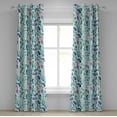 thumbnail image 1 of Ambesonne Botanical Grommet Curtain, Garden Vibes Leafy Print, 50"x108", Teal Pale Purple and White, 1 of 5