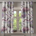 thumbnail image 1 of Ambesonne Botanical Grommet Curtain, Grunge Leaves Circle Art, 50"x60", Blue Violet and Pale Eggplant, 1 of 1