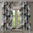 thumbnail image 1 of Ambesonne Botanical Grommet Curtain, Grunge Pattern of Leaves, 50"x63", Cocoa Dark Blue White, 1 of 5