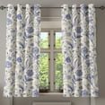 thumbnail image 1 of Ambesonne Botanical Grommet Curtain, Leafy Vintage Flowers Art, 50"x63", Ivory and Blue Violet, 1 of 1