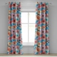 thumbnail image 1 of Ambesonne Botanical Grommet Curtain, Spring Season Love Dots, 50"x72", Coral Sky Blue and Peach, 1 of 5