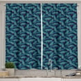 thumbnail image 1 of Ambesonne Botanical Kitchen Curtains, Banana Leaves Flower, 55"x45", Dark Teal Teal, 1 of 3
