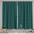 thumbnail image 1 of Ambesonne Botanical Kitchen Curtains, Grungy Tropical Leaves, 55"x36", Teal and Charcoal Grey, 1 of 3