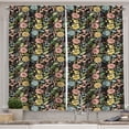 thumbnail image 1 of Ambesonne Botanical Kitchen Curtains, Vintage Design Flourishes, 55"x45", Charcoal Grey and Multicolor, 1 of 3