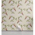 thumbnail image 1 of Ambesonne Botanical Peel & Stick Wallpaper for Home, Hortensia and Bird Strips, 13"x72", Eggshell Pale Redwood, 1 of 6