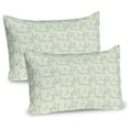 thumbnail image 1 of Ambesonne Botanical Pillow Sham 2 Pack, Exotic Plants Leaf Doodle, 26"x20", Off White Fern Green, 1 of 3