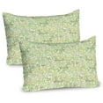 thumbnail image 1 of Ambesonne Botanical Pillow Sham 2 Pack, Pastel Green Seaweeds, 26"x20", Fern Green and Ivory, 1 of 3
