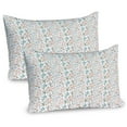 thumbnail image 1 of Ambesonne Botanical Pillow Sham 2 Pack, Soft Toned Meadow Blooms, 36"x20", Seafoam Coral Pale Brown, 1 of 3