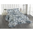 thumbnail image 1 of Ambesonne Botanical Quilted Coverlet 3 Pcs, Abstract Garden Petals, Queen Size, Blue Grey Sepia, 1 of 4