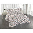 thumbnail image 1 of Ambesonne Botanical Quilted Bedspread Set 3 Pcs, Art Exotic Leafy Pattern, Twin, Ivory Fern Green Blush, 1 of 4