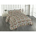 thumbnail image 1 of Ambesonne Botanical Quilted Bedspread Set 3 Pcs, Bird Print Spring Flowers, Twin, Soft Blue and Multicolor, 1 of 4
