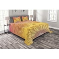 thumbnail image 1 of Ambesonne Botanical Quilted Bedspread Set 3 Pcs, Sunflower Plants, King Size, Orange Yellow Burgundy, 1 of 4