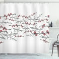 thumbnail image 1 of Ambesonne Botanical Shower Curtain, Branches of Winter Berry, 69"Wx70"L, Coral White and Grey, 1 of 3