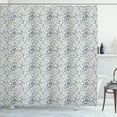 thumbnail image 1 of Ambesonne Botanical Shower Curtain, Modern Meadow Herbs Twigs, 69"Wx75"L, Ivory Navy Blue, 1 of 4