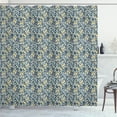 thumbnail image 1 of Ambesonne Botanical Shower Curtain, Pastel Twisted Leaves, 69"Wx84"L, Dark Blue Multicolor, 1 of 5