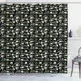 thumbnail image 1 of Ambesonne Botanical Shower Curtain, White Hydrangea Wedding, 69"Wx84"L, Black Army Green, 1 of 4